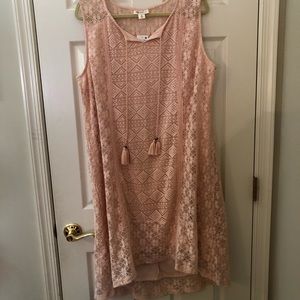 Crochet knit sleeveless dress